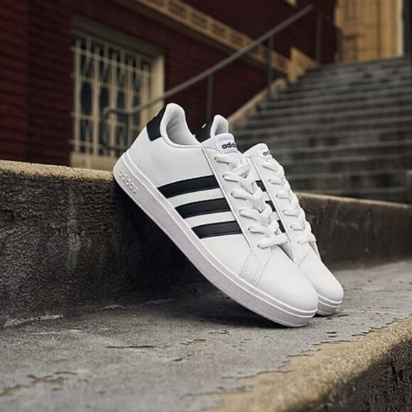 adidas Grand Court Cloudfoam Lifestyle Co Mens Sneakers White Black Size 9.5